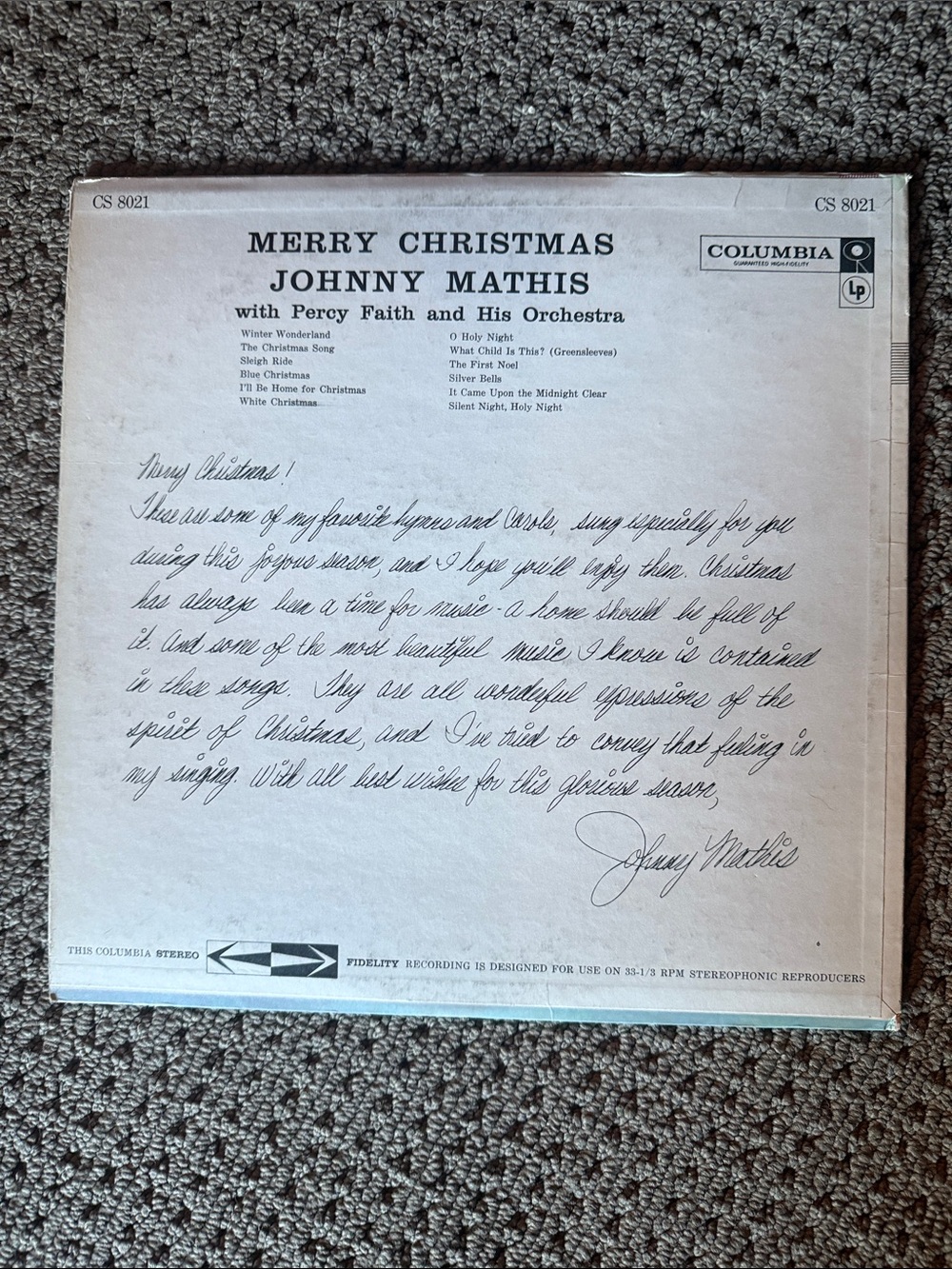 Johnny Mathis Vinyl Record Lot - Merry Christmas + Greatest Hits - Picture 3 of 9